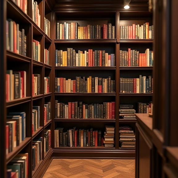 Rayons de livres dans la librairie